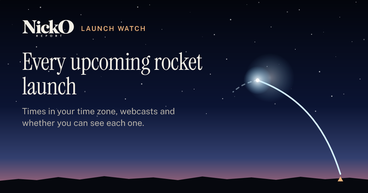Rocket Launch Schedule: Upcoming SpaceX and Space Launches · NickO Report